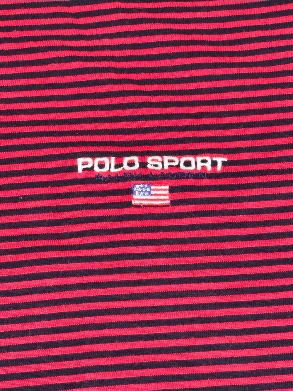 Ralph Lauren Polo Sport Red and Black Striped Short Sleeve Tee-XL(21x29)maybe L